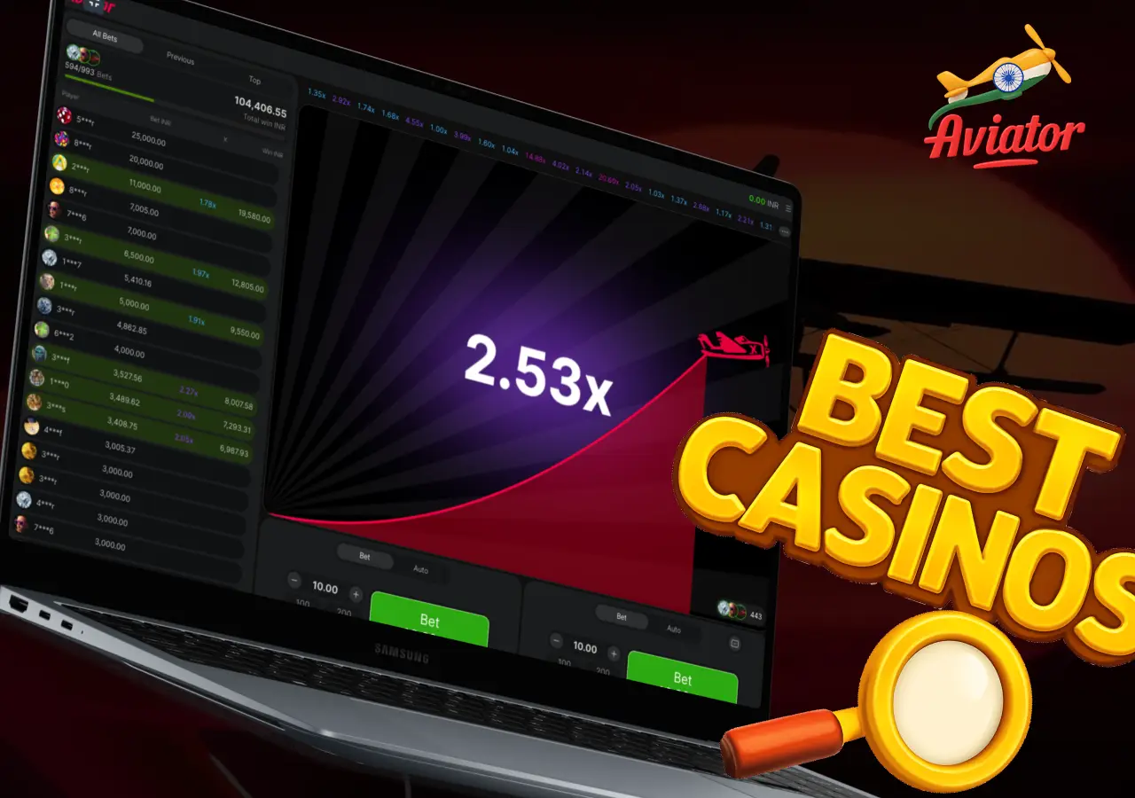 Trusted online casinos offering Aviator to Indian players with real cash prizes.